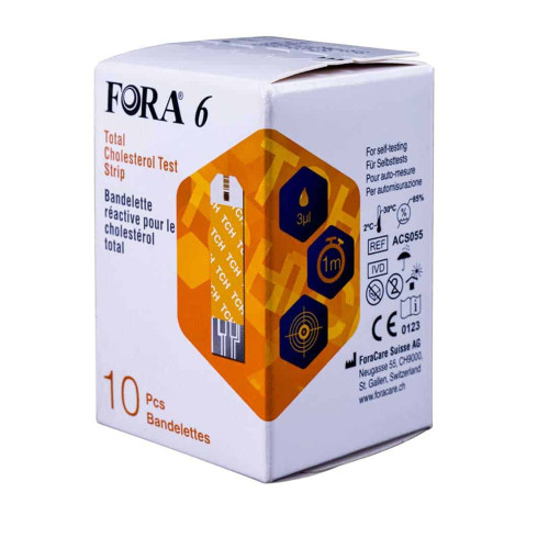 FORA 6 CHOLESTEROL TEST STRIPS 10'